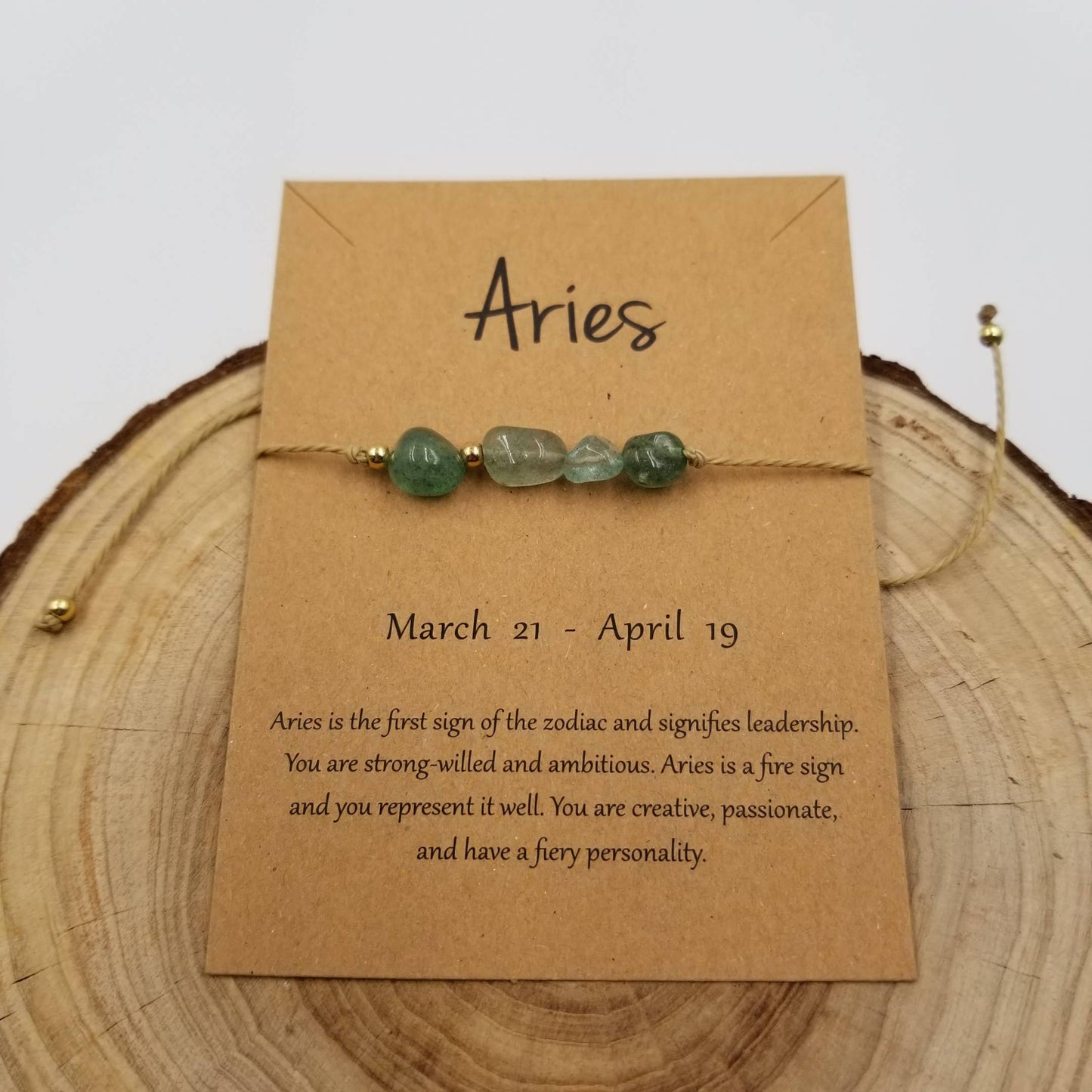 Natural Stone Handwoven Zodiac Bracelet with Card