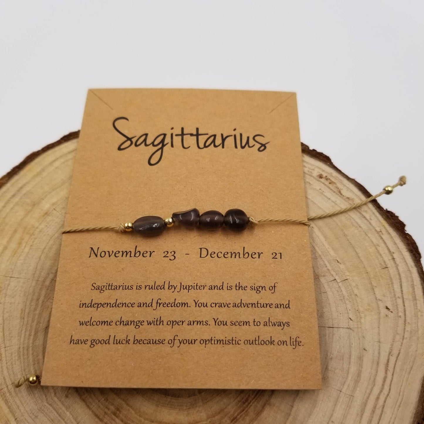 Natural Stone Handwoven Zodiac Bracelet with Card